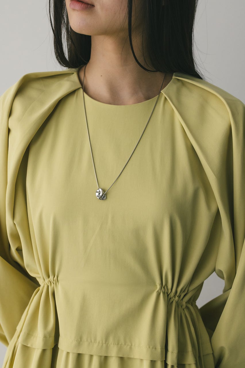 ウエストドロストティアードワンピース YEL M