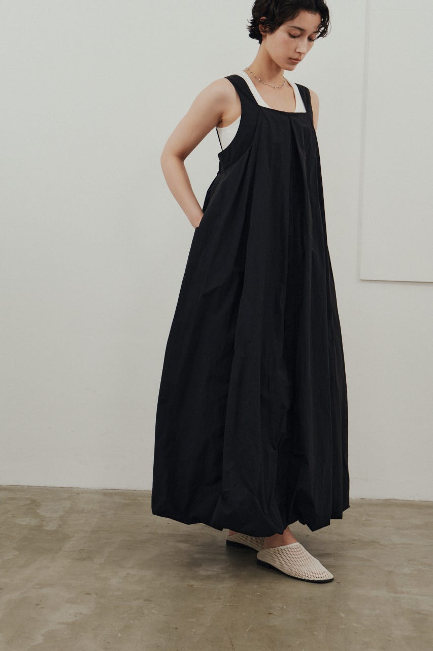 ACTIVE撥水UVバルーンワンピース BLK M