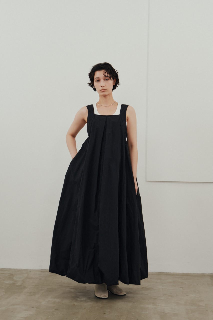 ACTIVE撥水UVバルーンワンピース BLK M