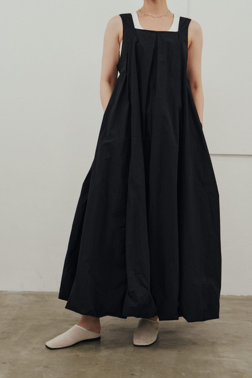 ACTIVE撥水UVバルーンワンピース BLK M