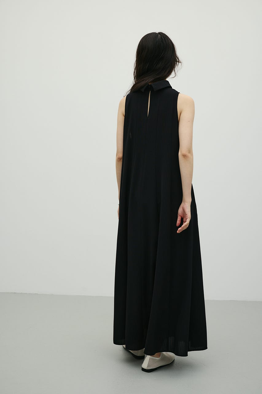 ロールネックアメスリフレアワンピース BLK S