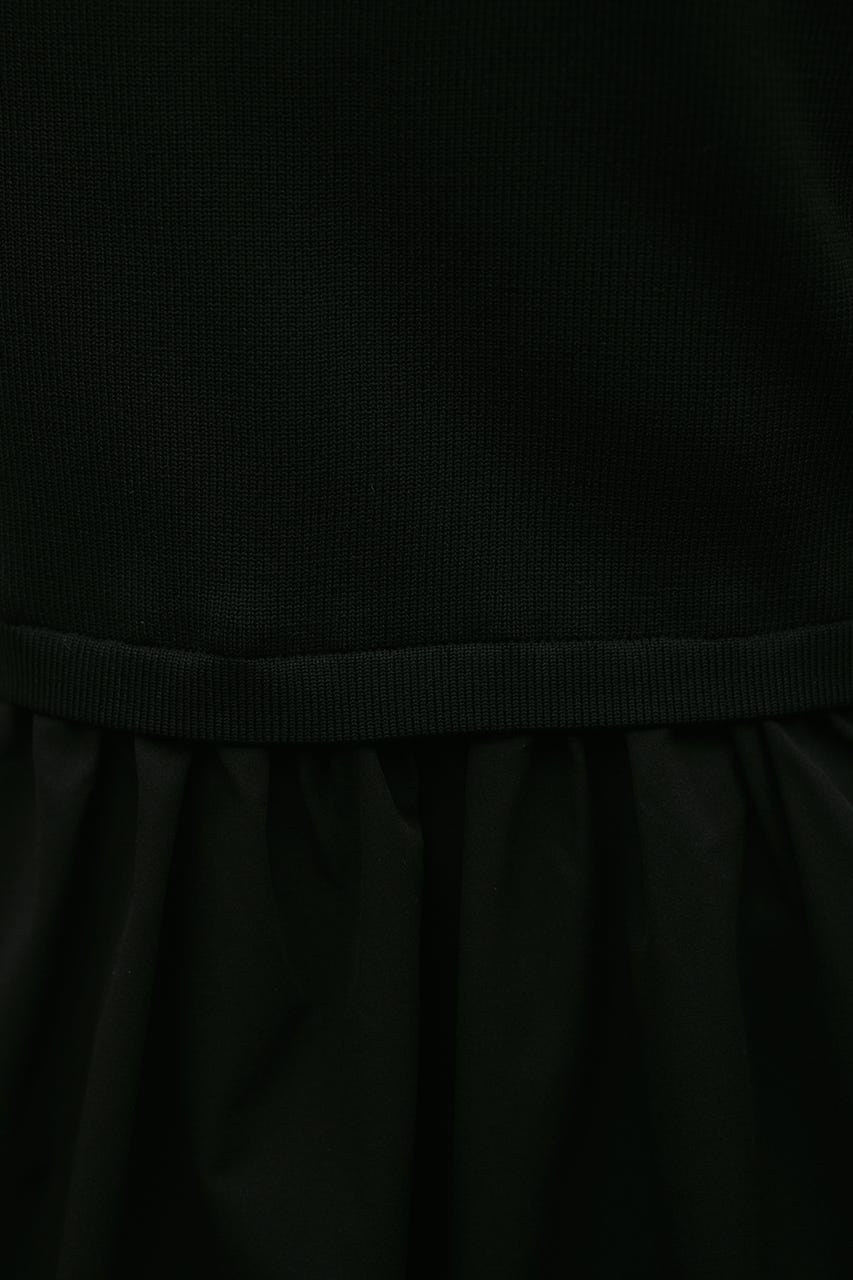 ギャザーパネルリラックスワンピース BLK M