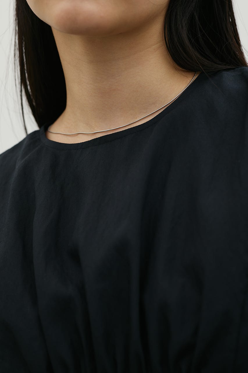 ギャザーパネルリラックスワンピース BLK M