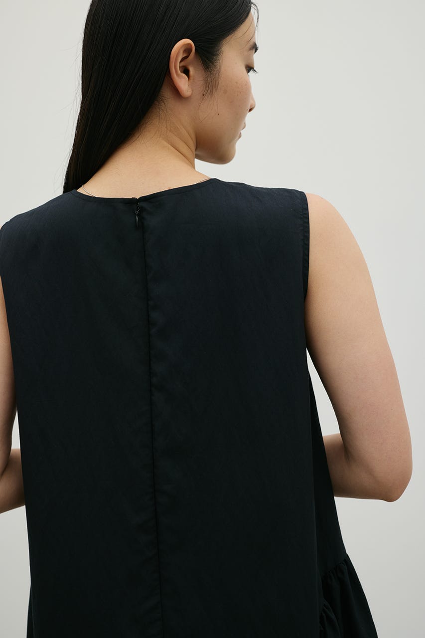 ギャザーパネルリラックスワンピース BLK M