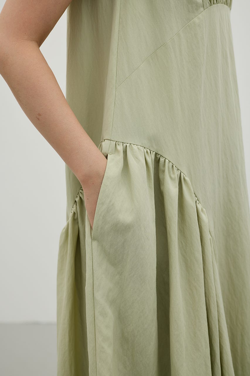 ギャザーパネルリラックスワンピース MINT M