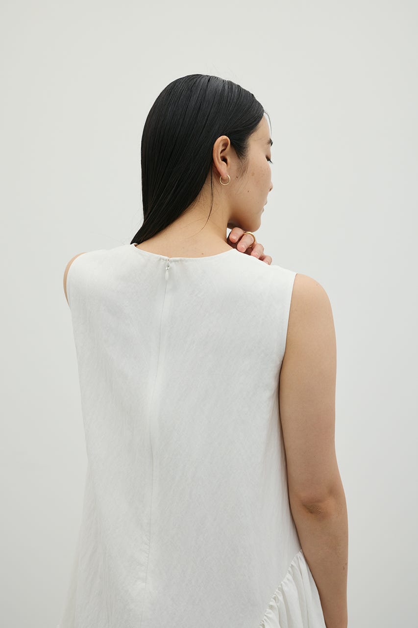 ギャザーパネルリラックスワンピース WHT M