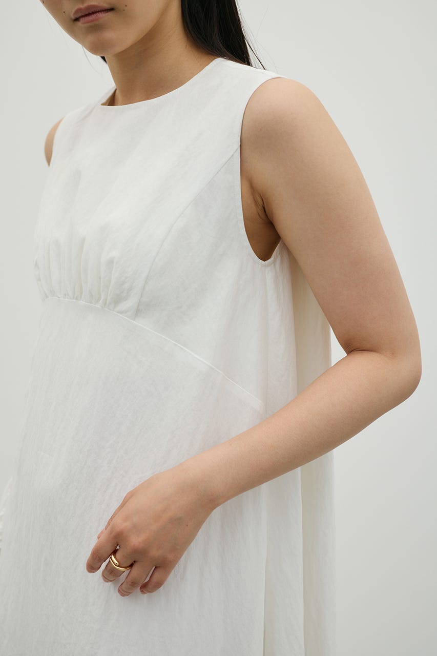 ギャザーパネルリラックスワンピース WHT M