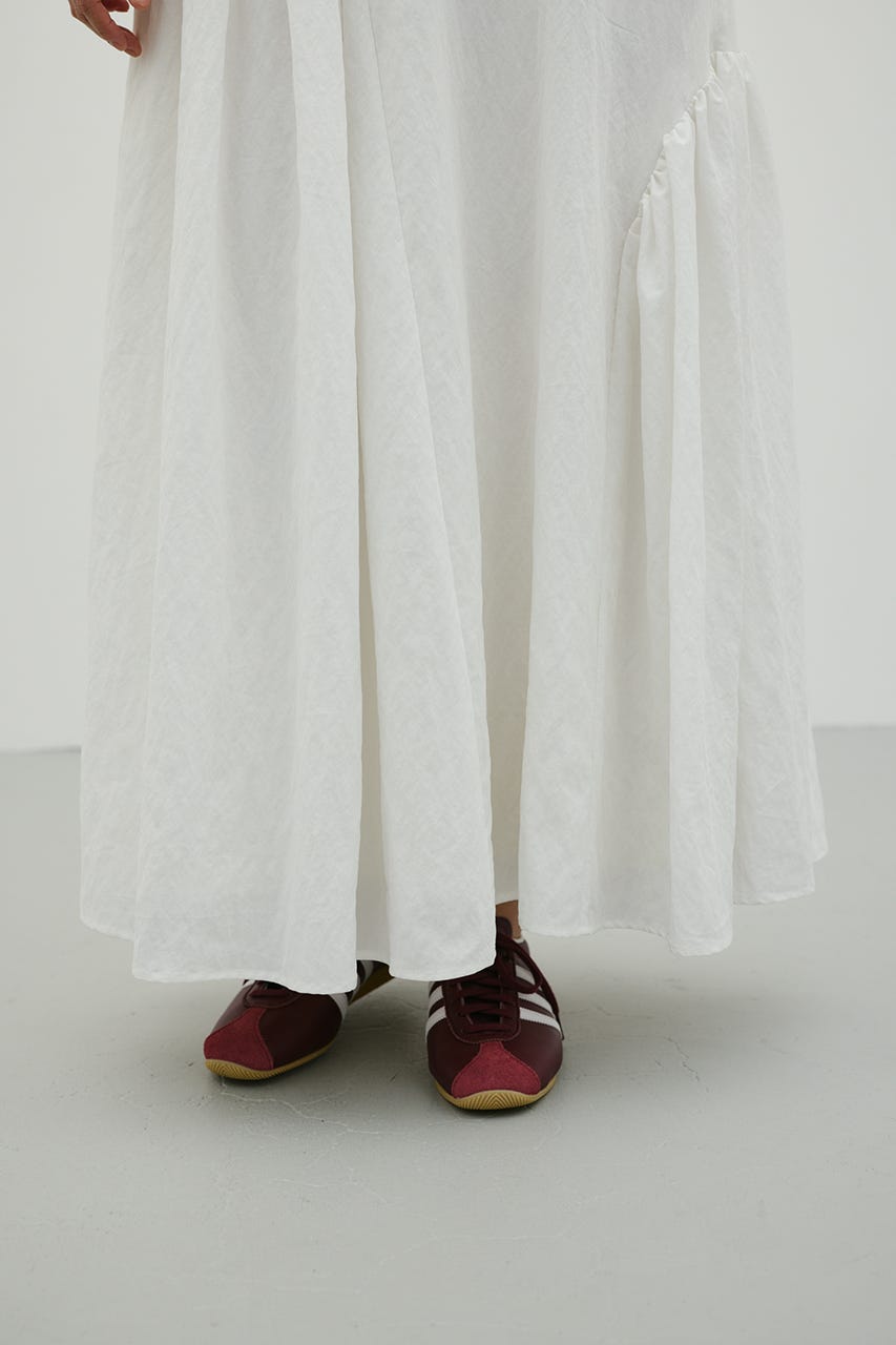 ギャザーパネルリラックスワンピース WHT M