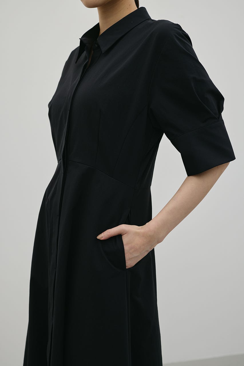 フレアマキシシャツワンピース BLK M