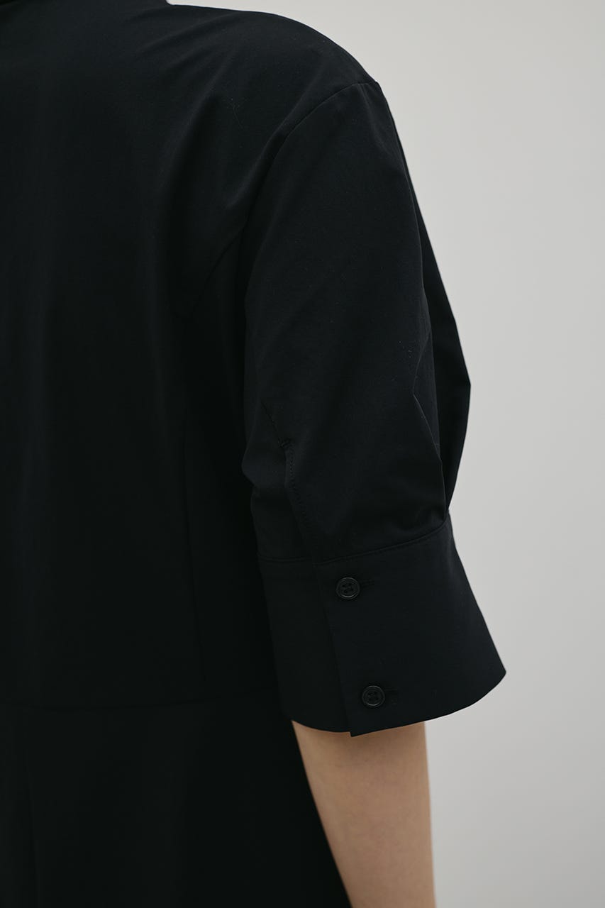 フレアマキシシャツワンピース BLK M