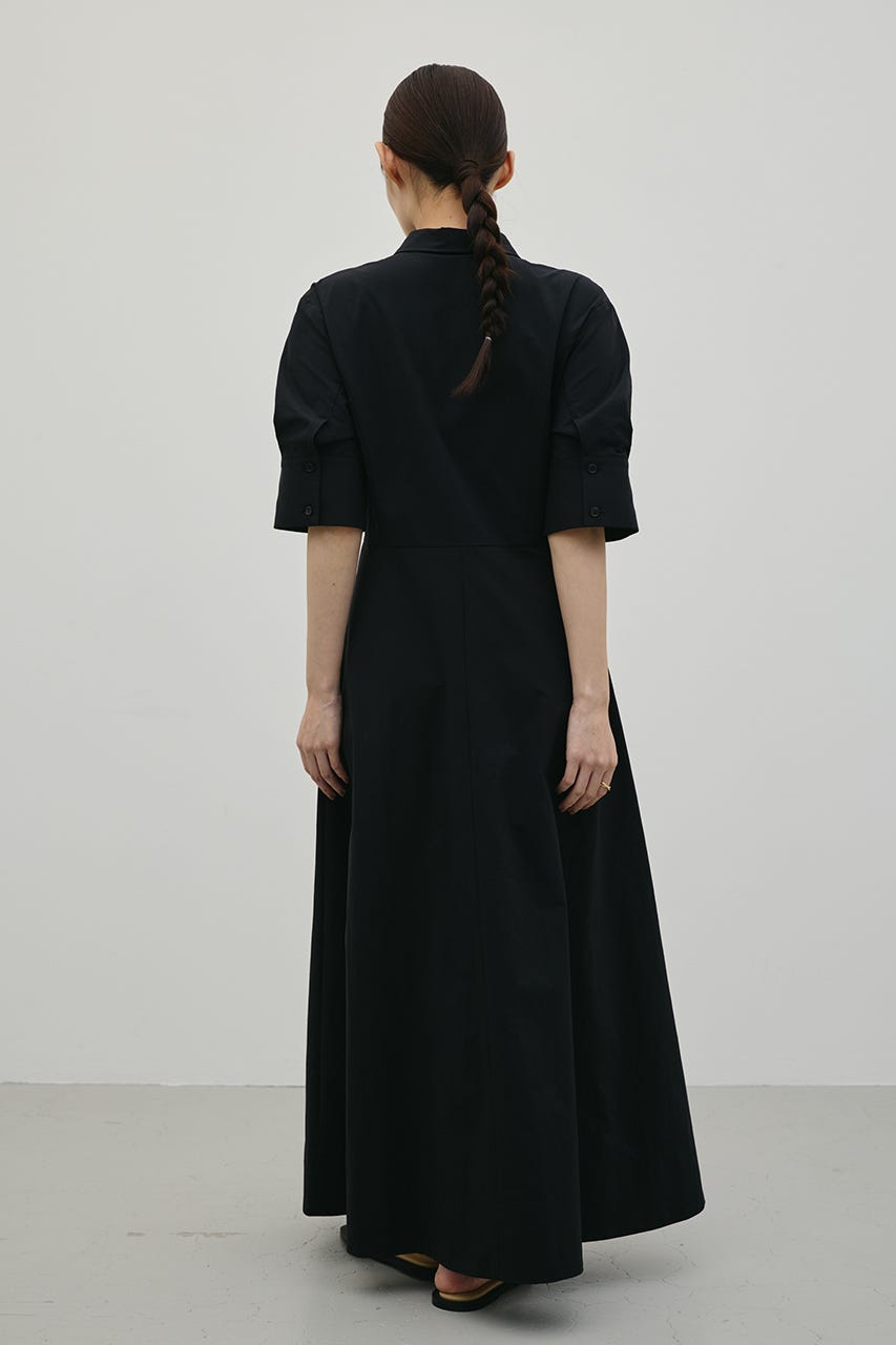 フレアマキシシャツワンピース BLK M