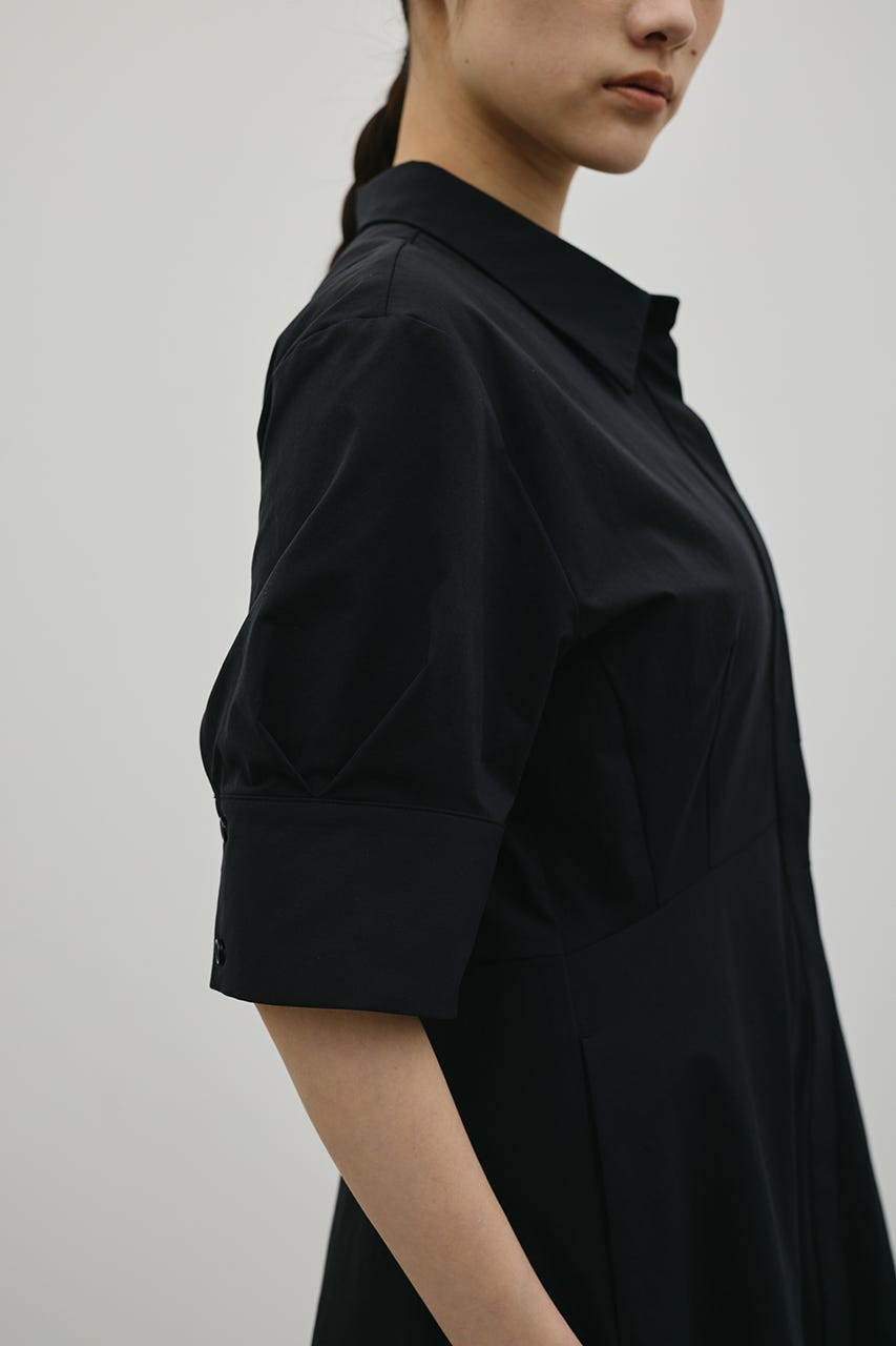 フレアマキシシャツワンピース BLK M