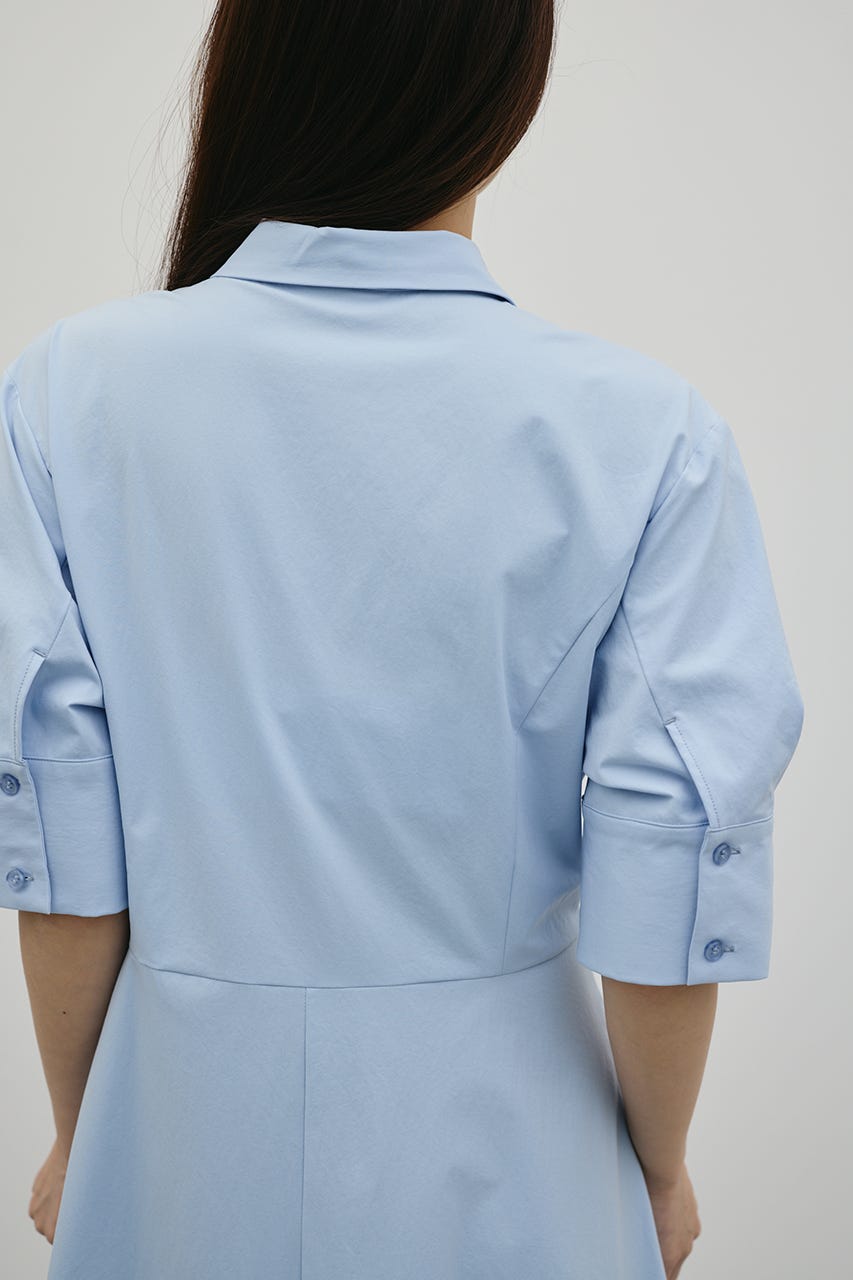 フレアマキシシャツワンピース SAX M