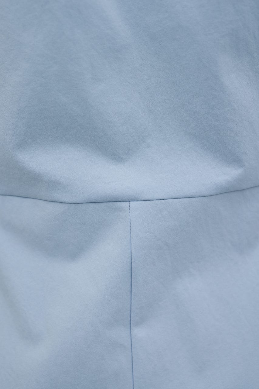 フレアマキシシャツワンピース SAX M