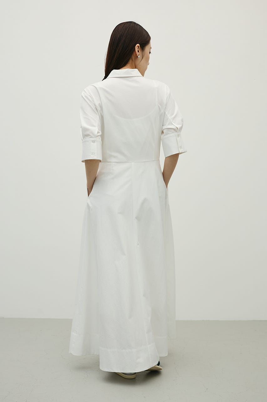 フレアマキシシャツワンピース WHT M