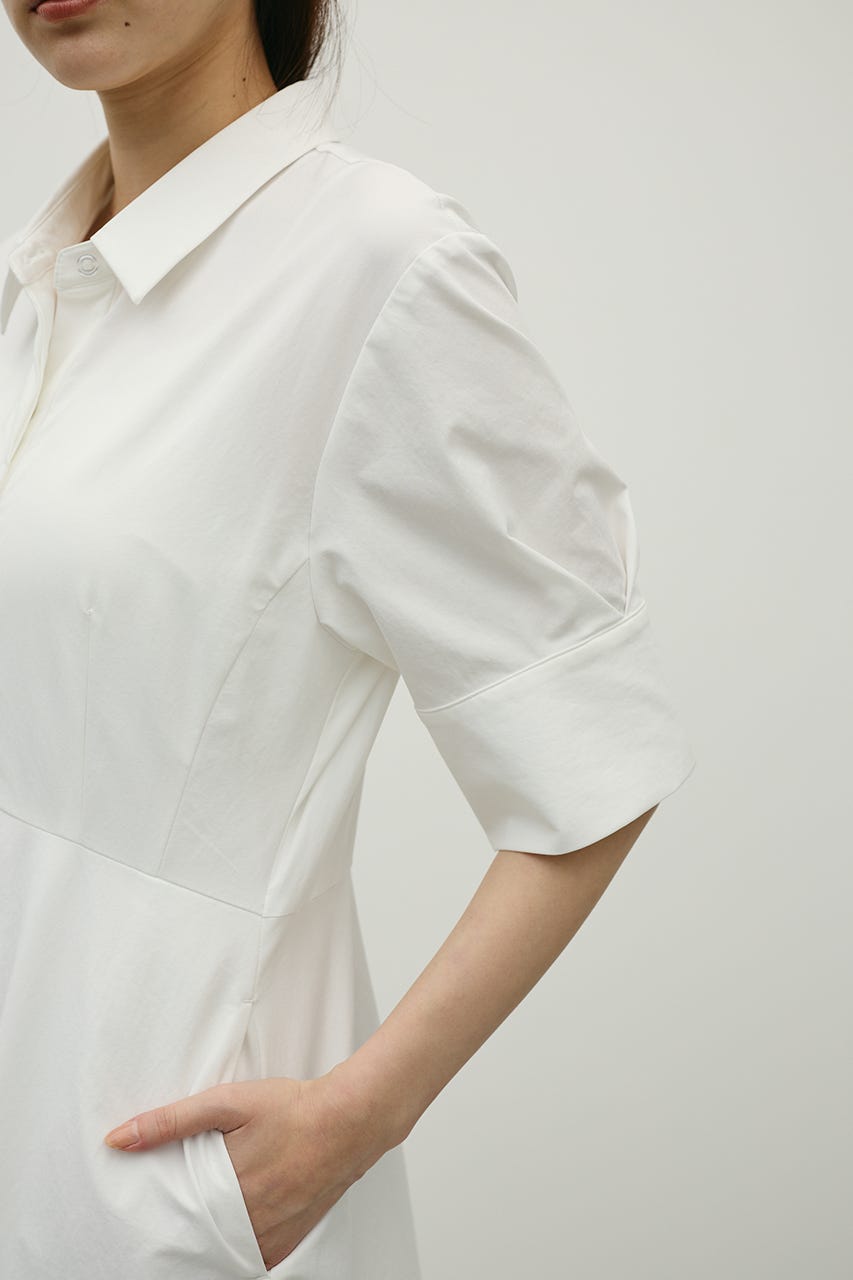 フレアマキシシャツワンピース WHT M