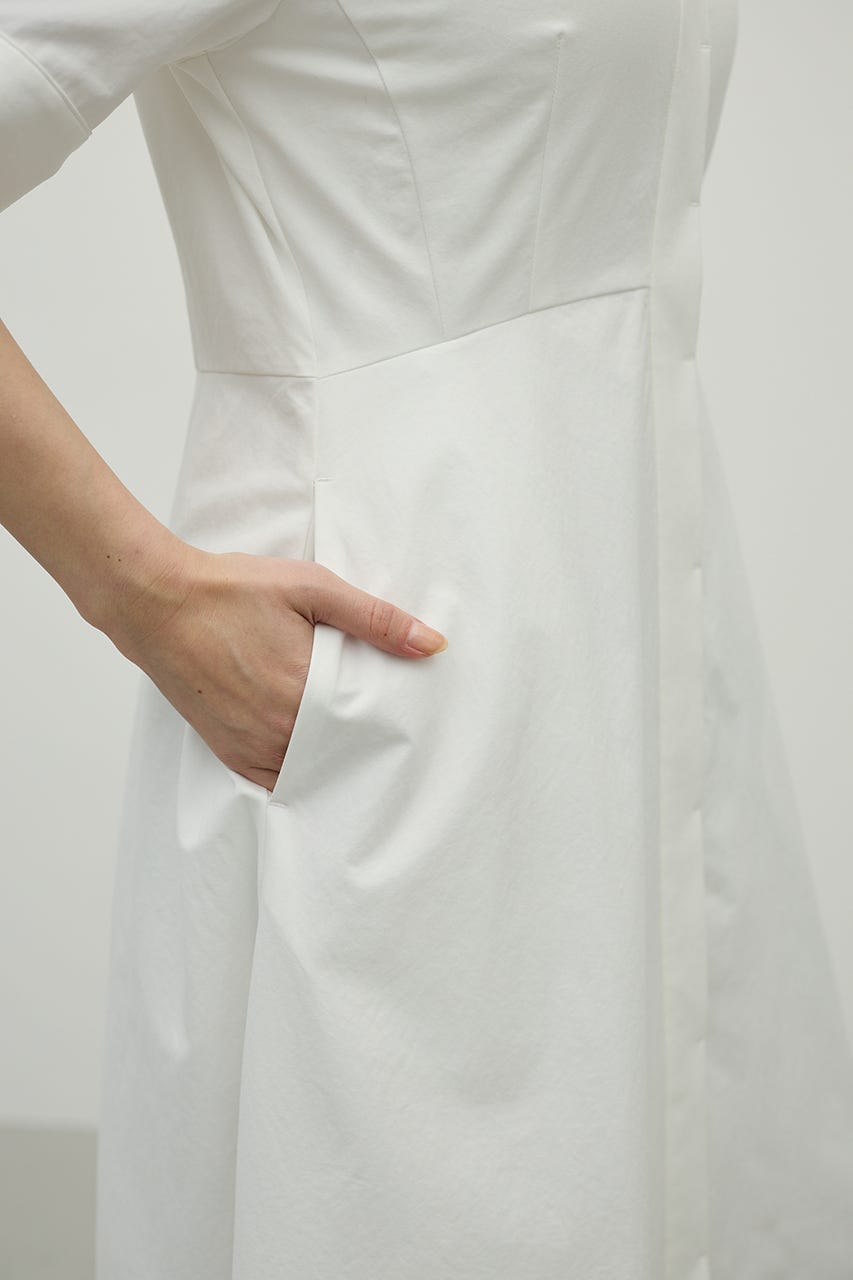 フレアマキシシャツワンピース WHT M