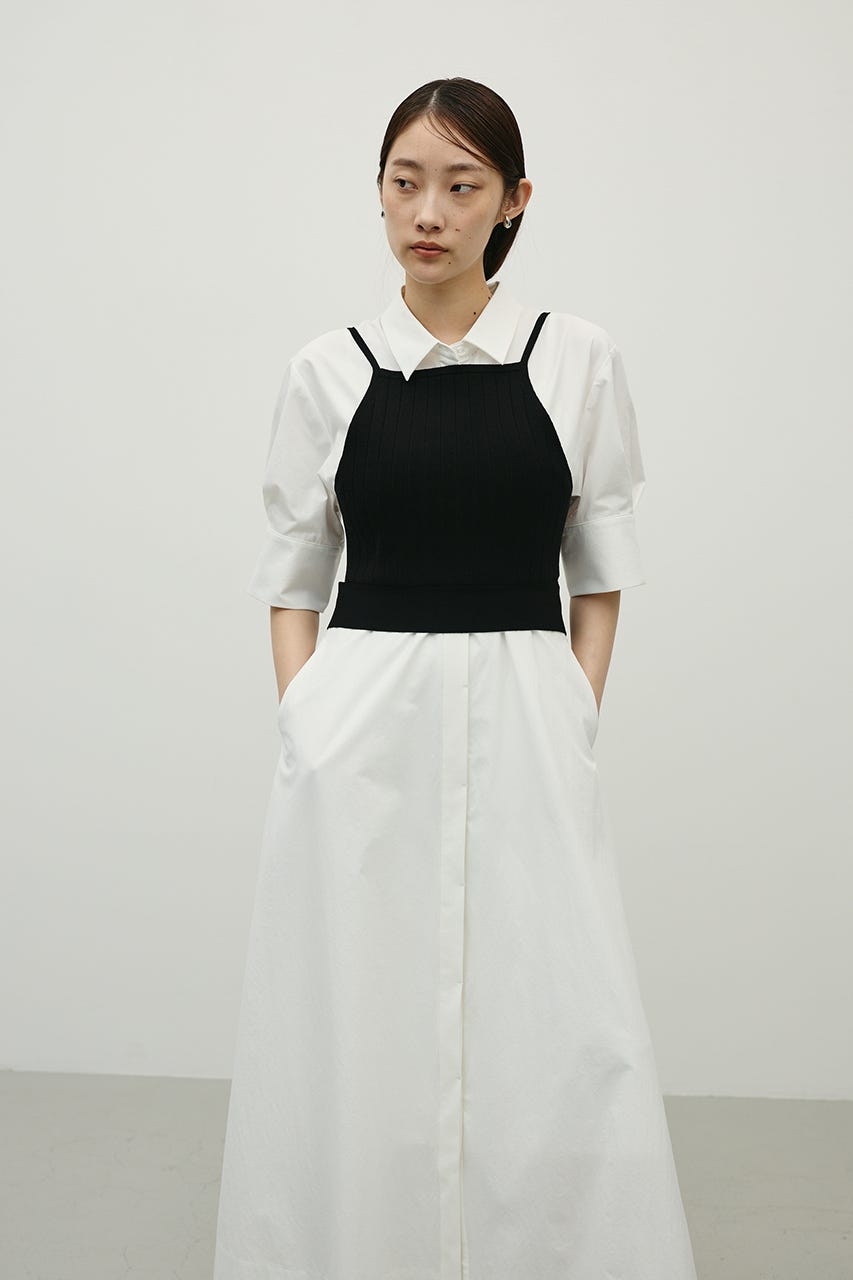 フレアマキシシャツワンピース WHT M