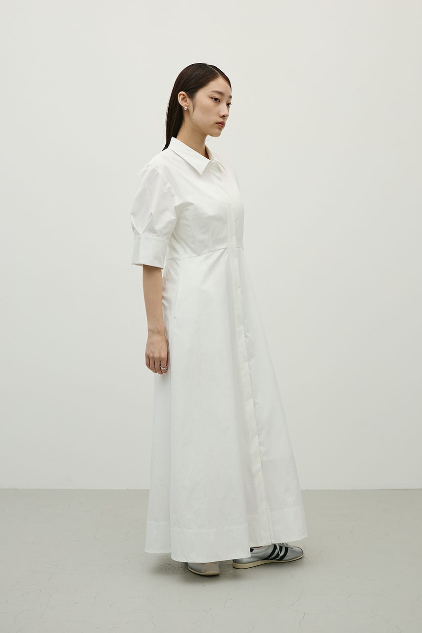 フレアマキシシャツワンピース WHT M