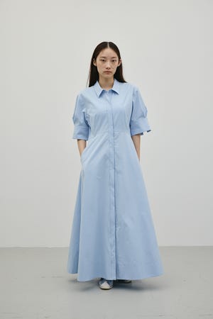 フレアマキシシャツワンピース