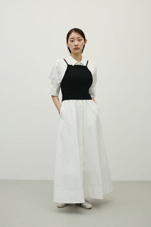 フレアマキシシャツワンピース