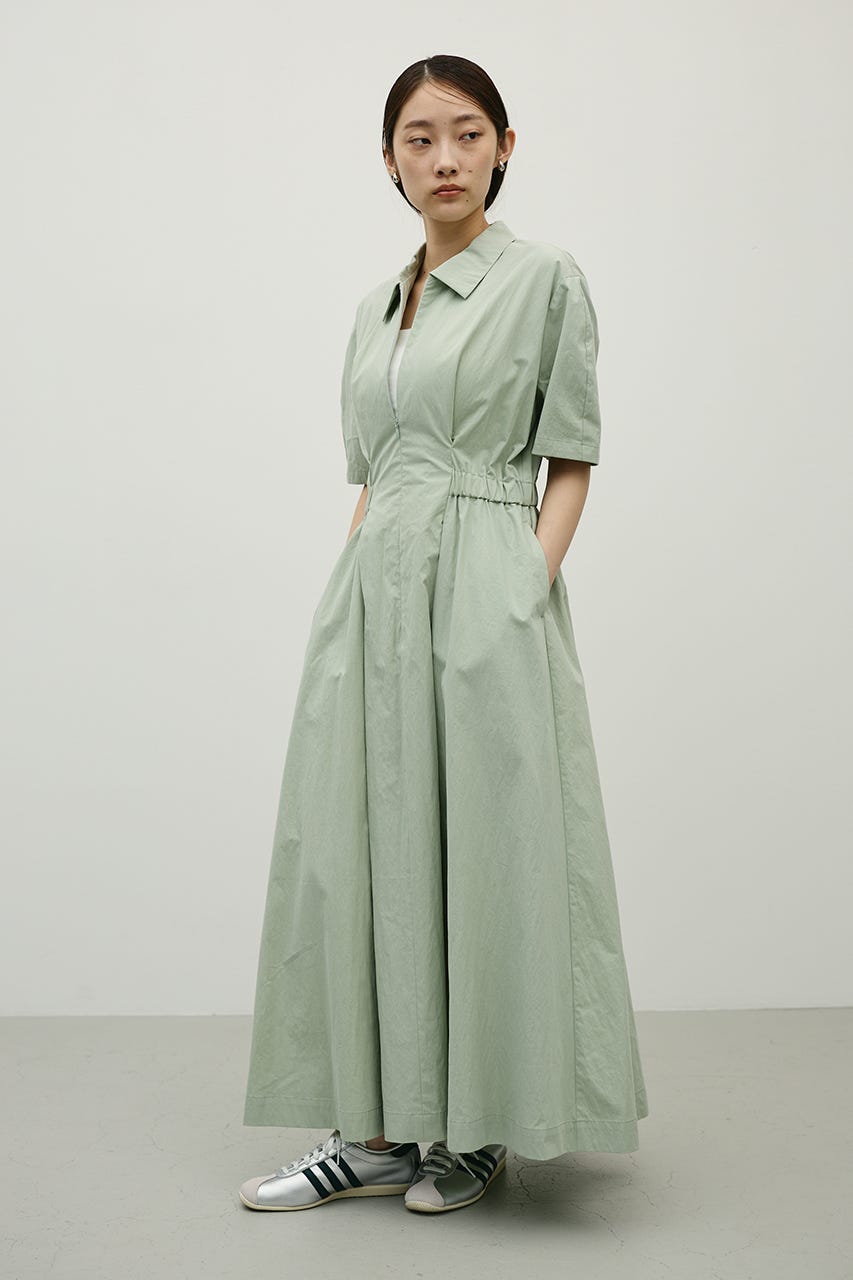 ウエストギャザーシャツワンピース MINT S
