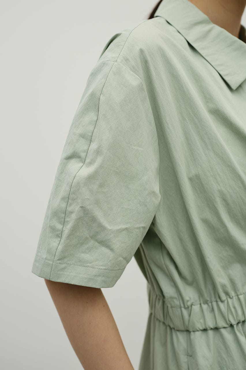 ウエストギャザーシャツワンピース MINT S