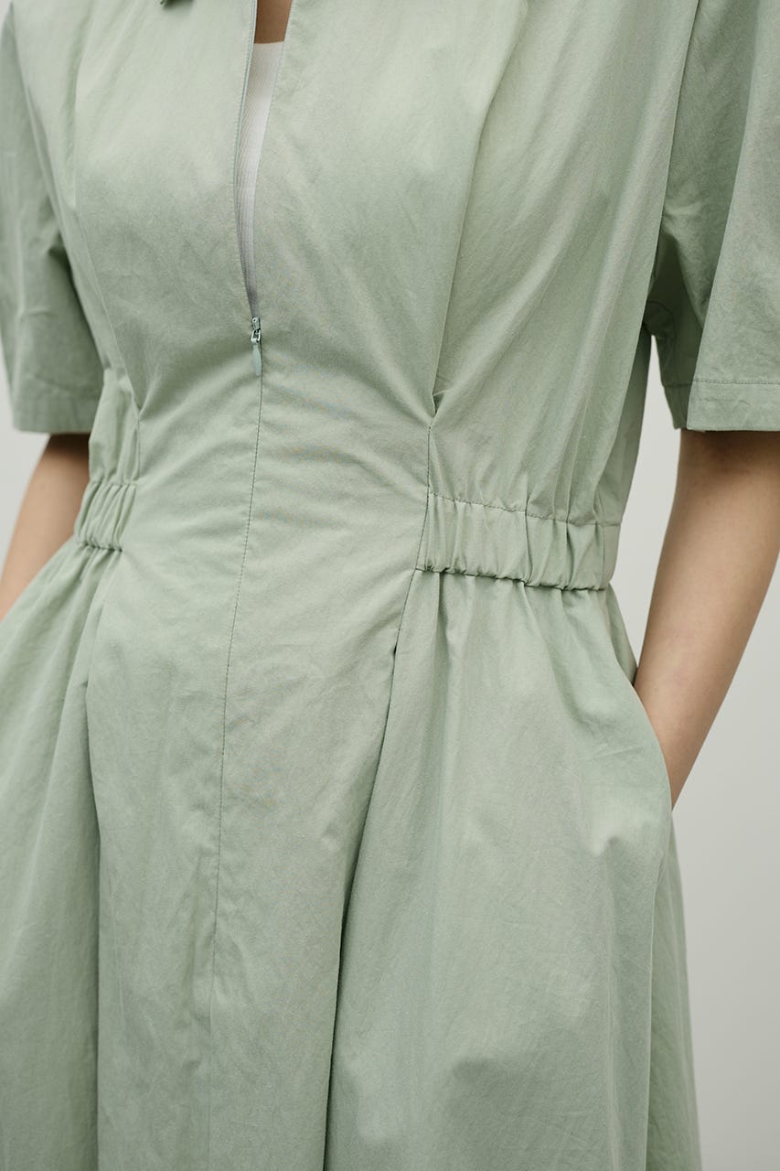 ウエストギャザーシャツワンピース MINT S