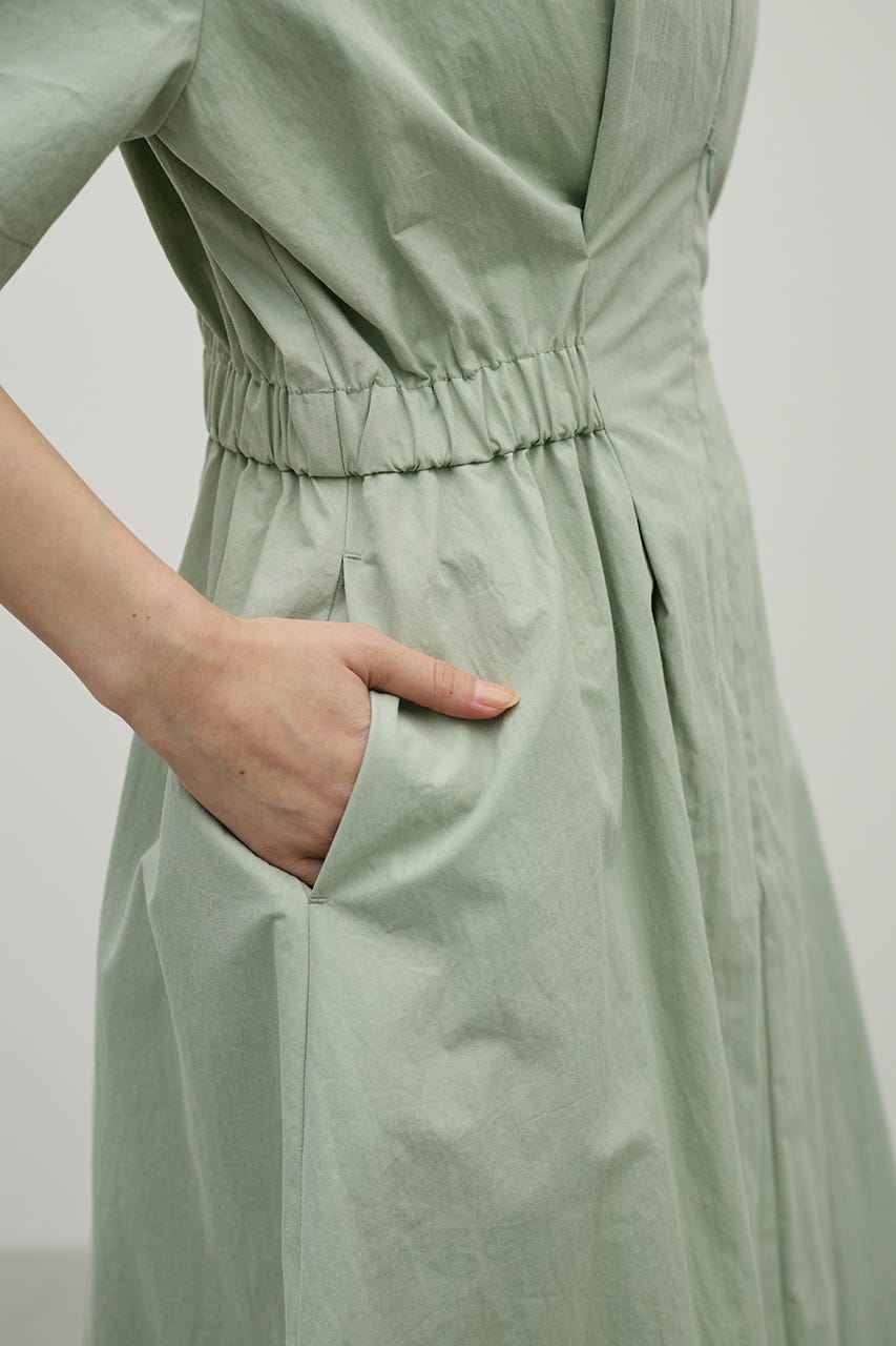 ウエストギャザーシャツワンピース MINT S