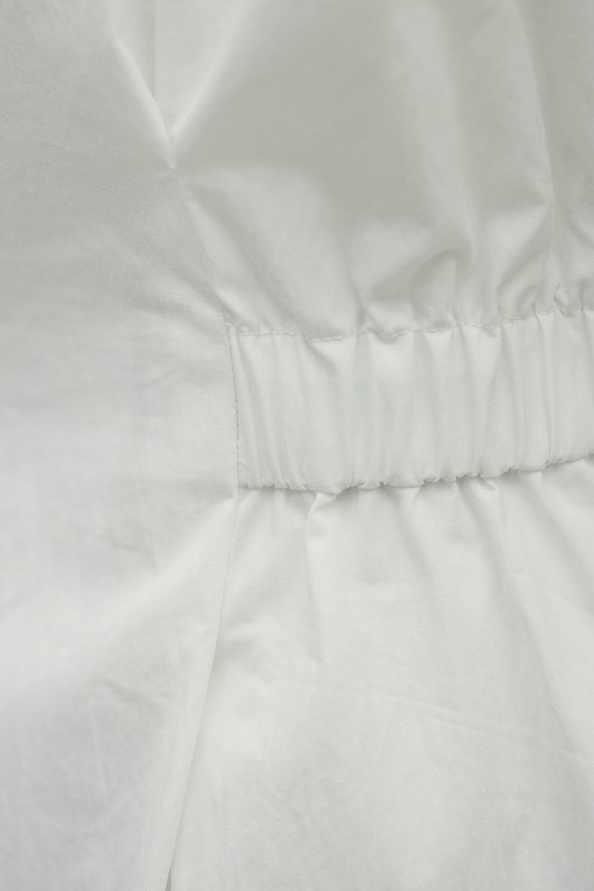 ウエストギャザーシャツワンピース WHT M