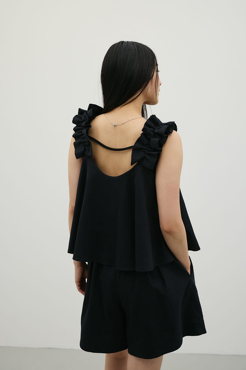 フリルショルダーショートオールインワン D/NVY S