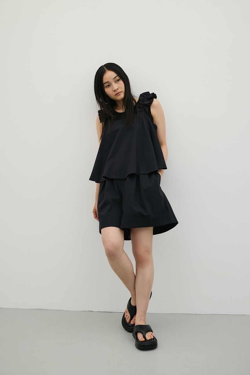 フリルショルダーショートオールインワン D/NVY S