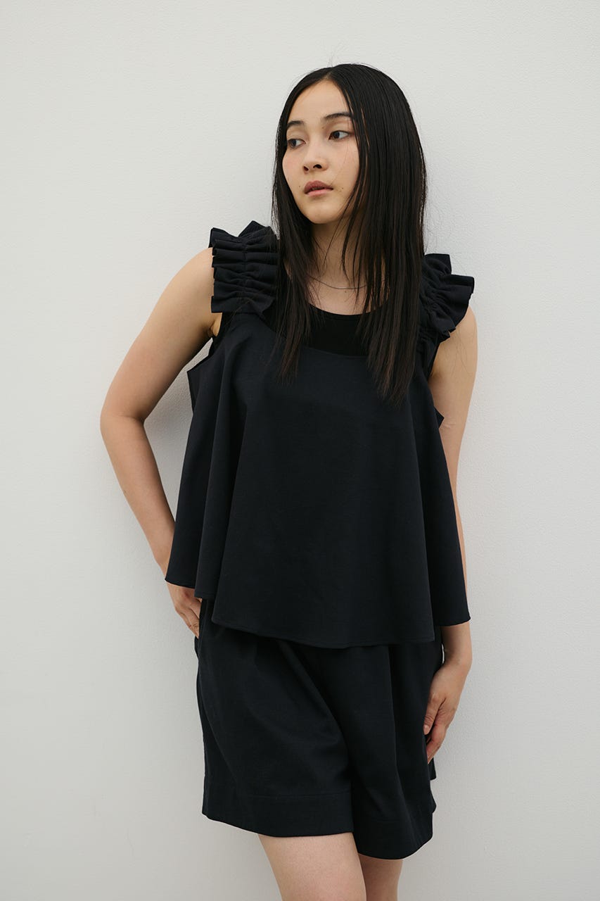 フリルショルダーショートオールインワン D/NVY S