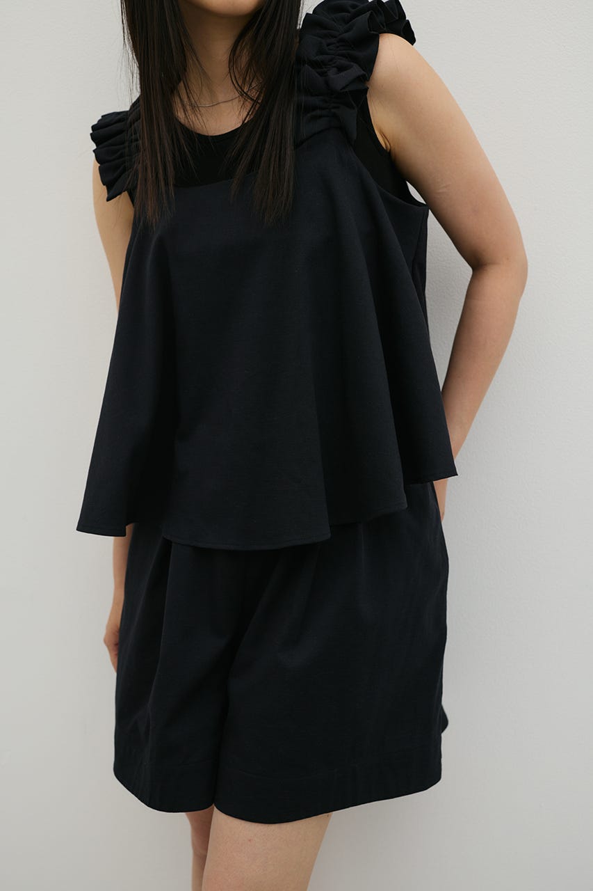 フリルショルダーショートオールインワン D/NVY S