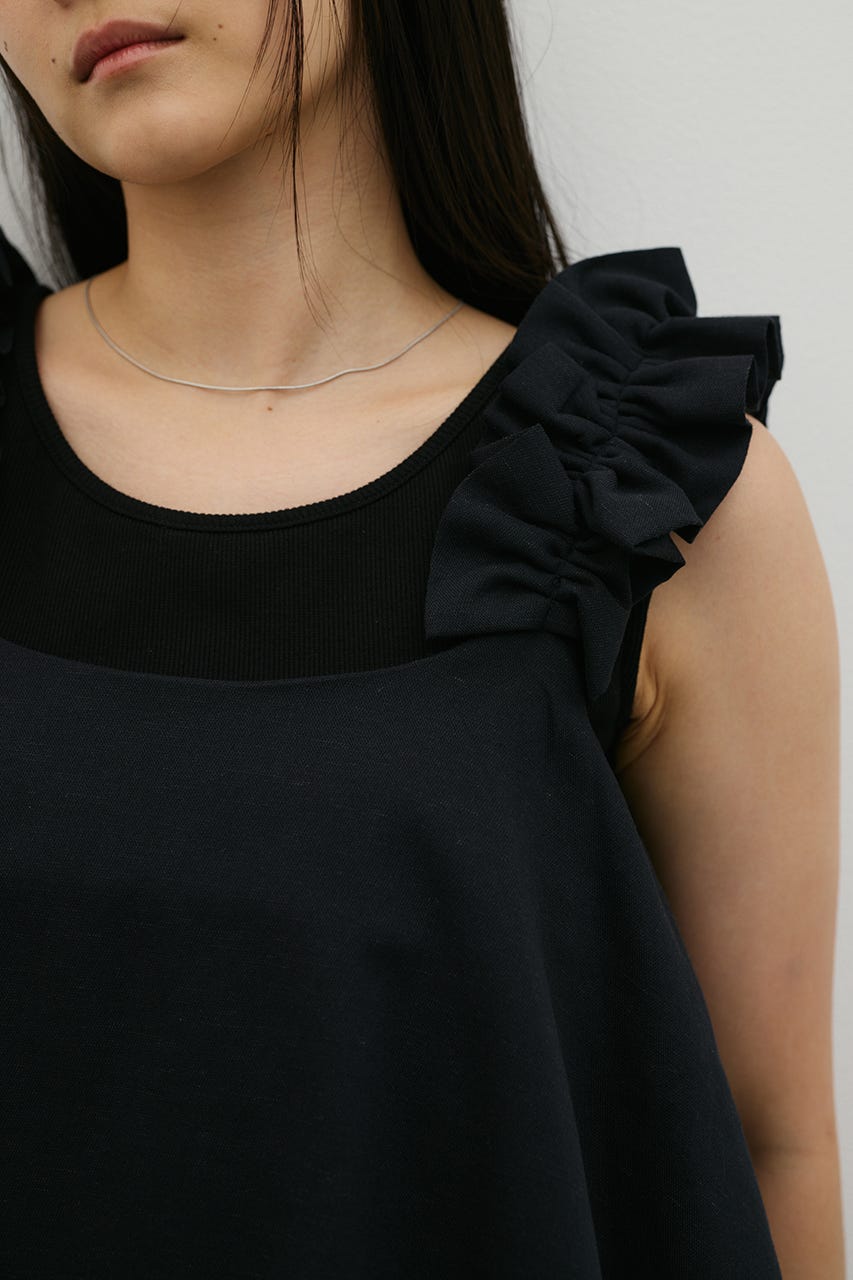 フリルショルダーショートオールインワン D/NVY S