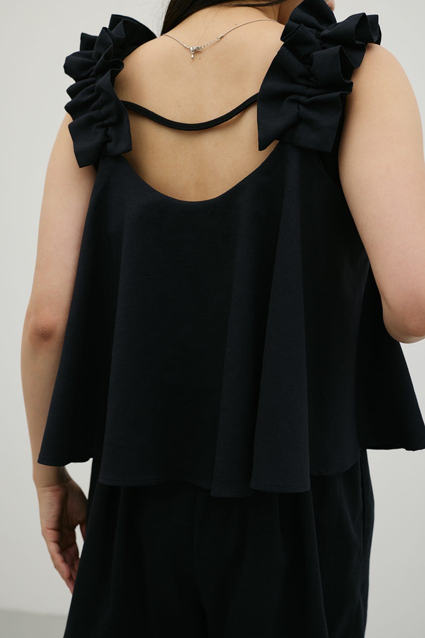 フリルショルダーショートオールインワン D/NVY S