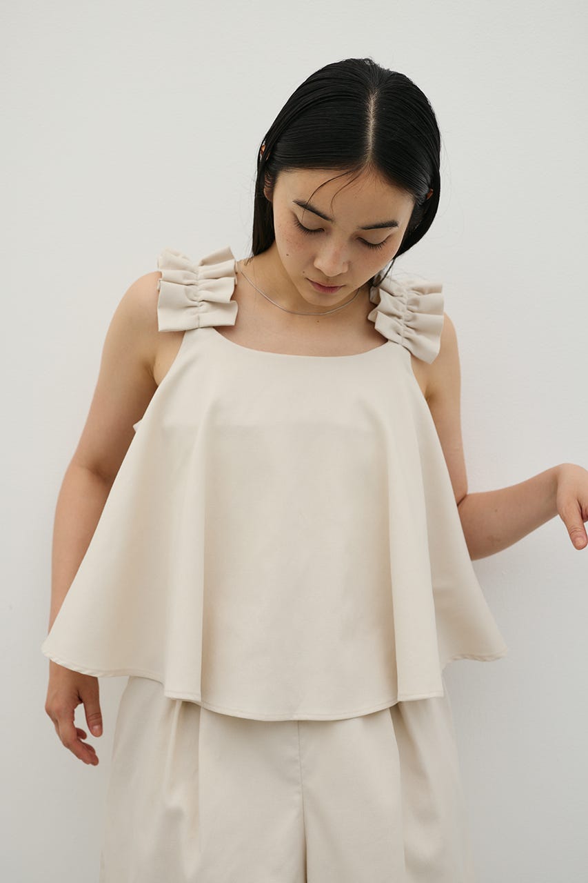 フリルショルダーショートオールインワン IVOY S