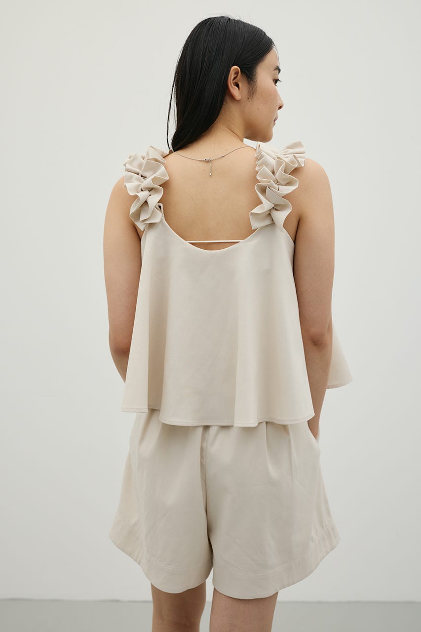 フリルショルダーショートオールインワン IVOY S