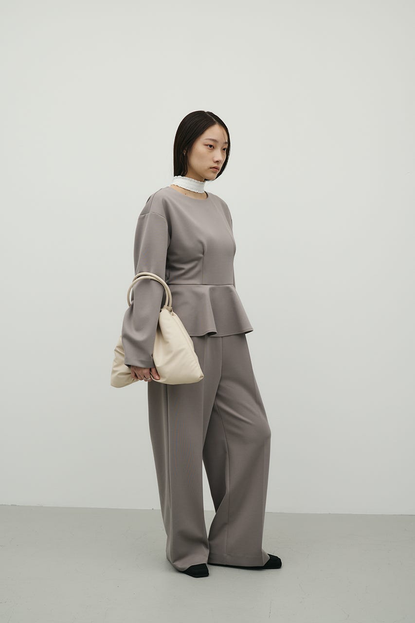 ペプラムフリルオールインワン GRY M