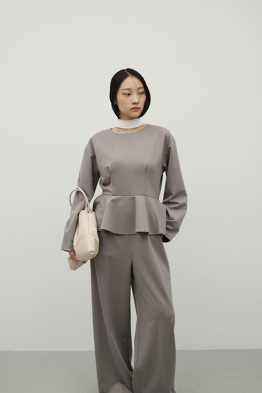 ペプラムフリルオールインワン GRY M