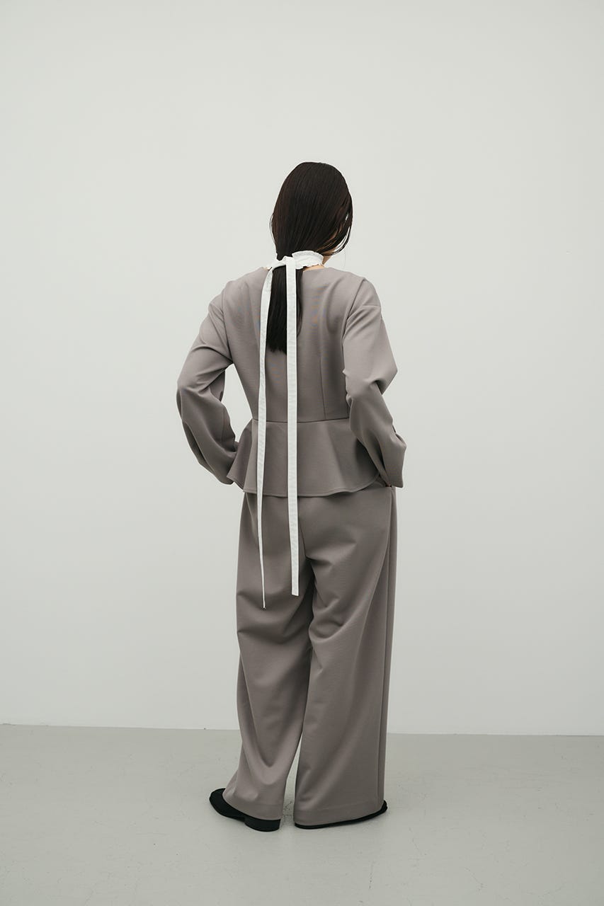 ペプラムフリルオールインワン GRY M