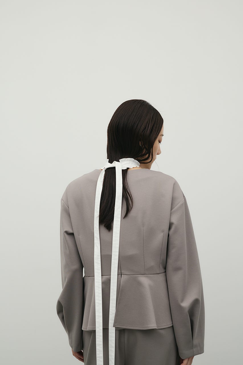 ペプラムフリルオールインワン GRY M