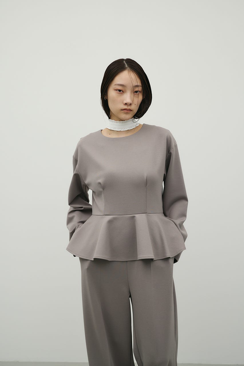 ペプラムフリルオールインワン GRY M
