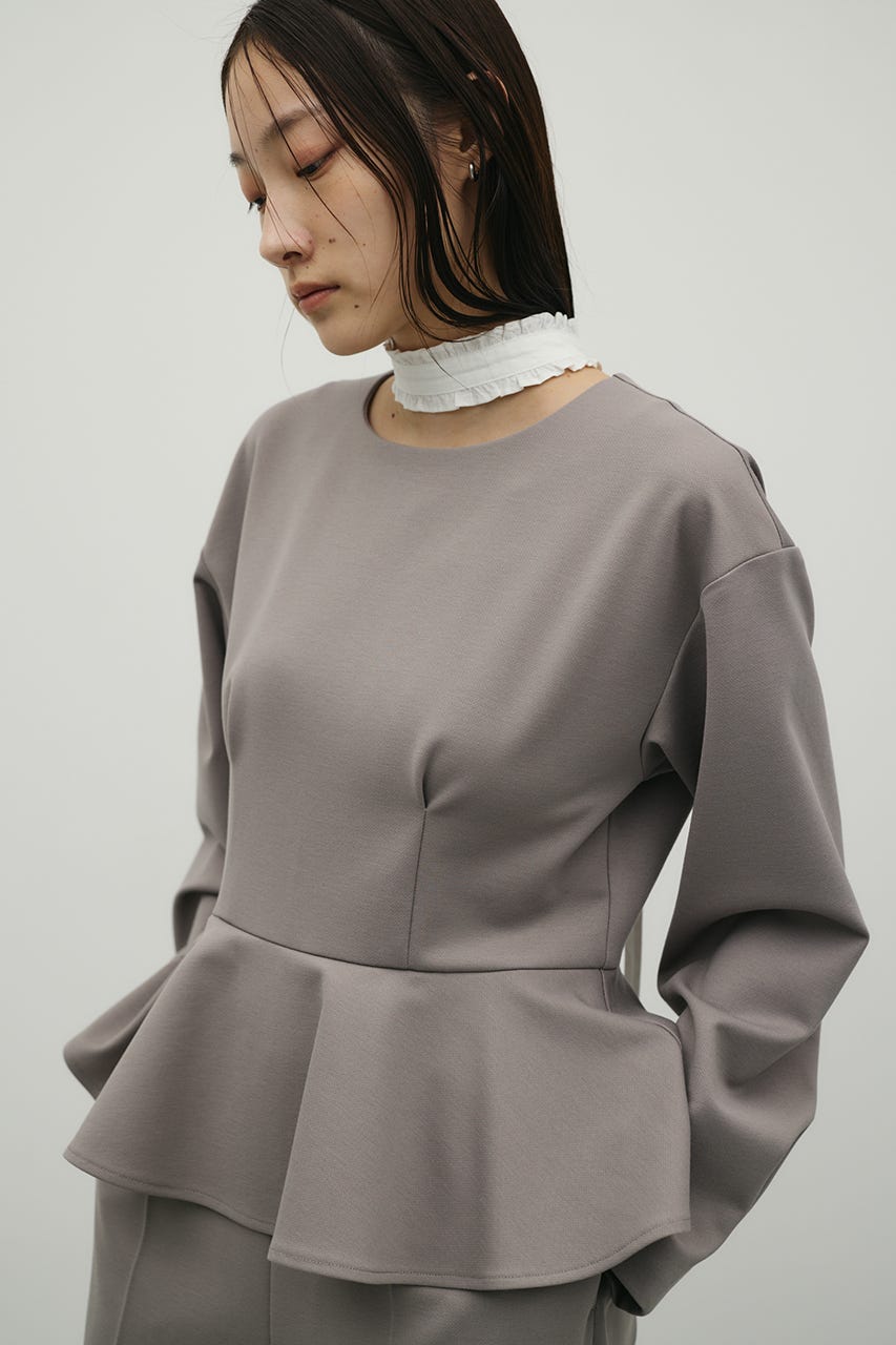 ペプラムフリルオールインワン GRY M