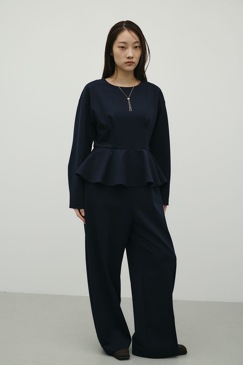 ペプラムフリルオールインワン NVY M