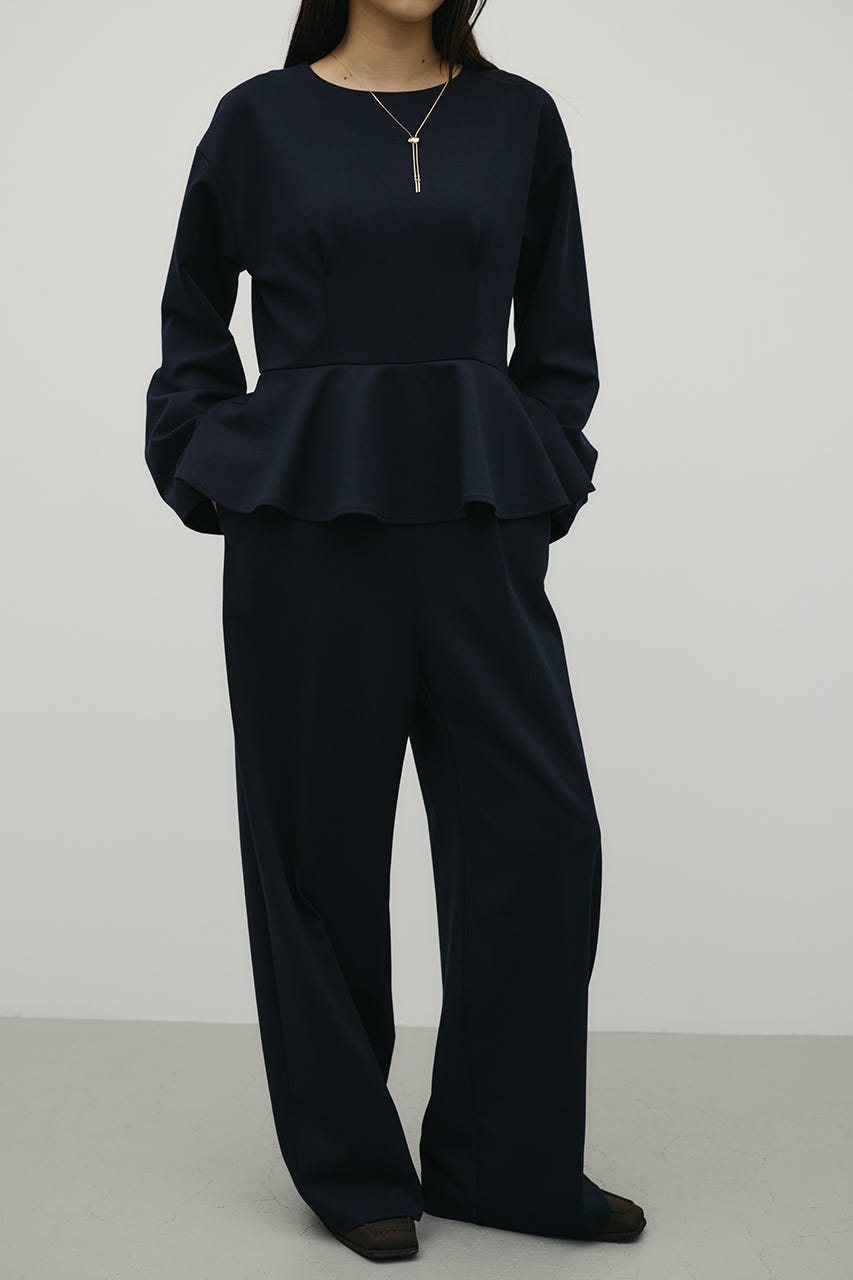 ペプラムフリルオールインワン NVY M