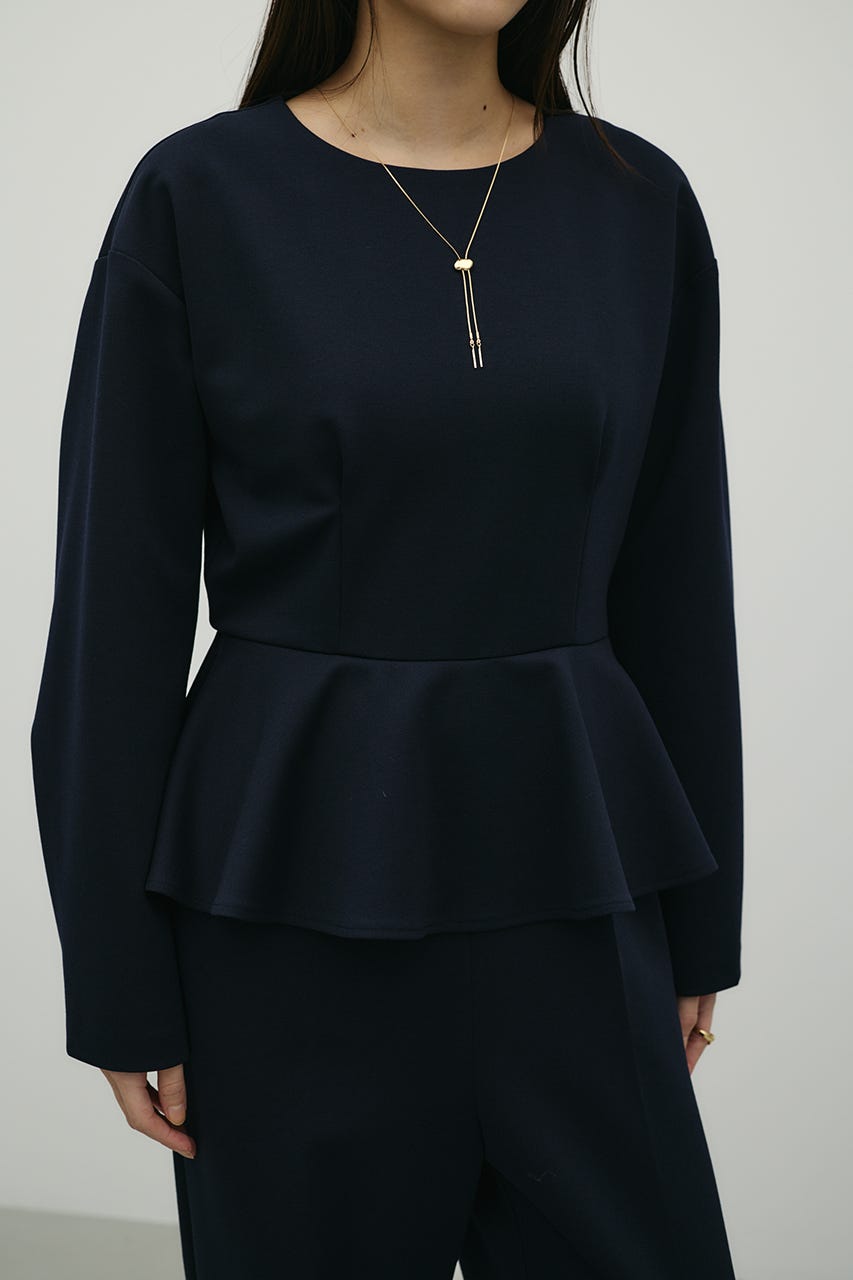 ペプラムフリルオールインワン NVY M