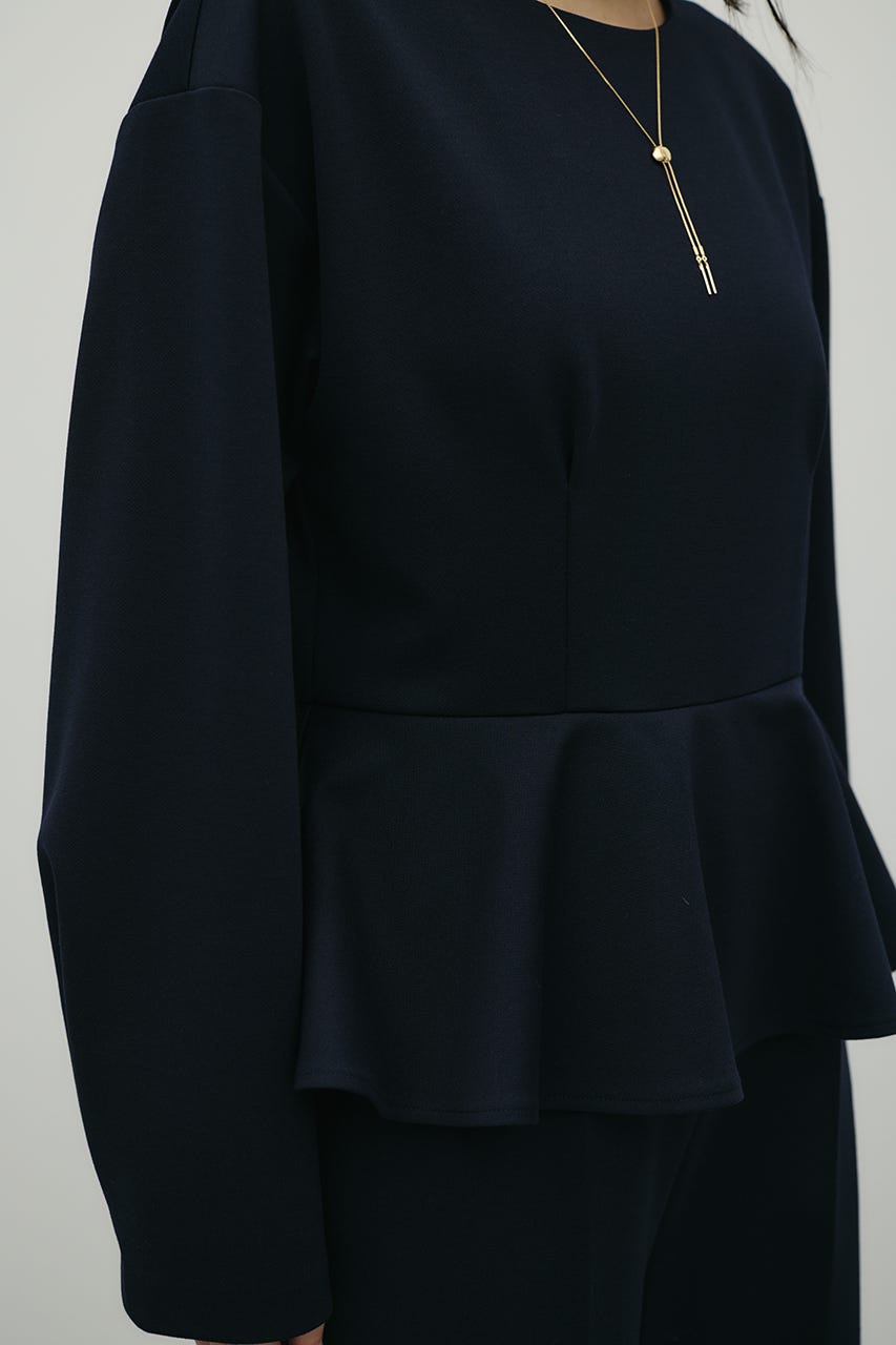 ペプラムフリルオールインワン NVY M