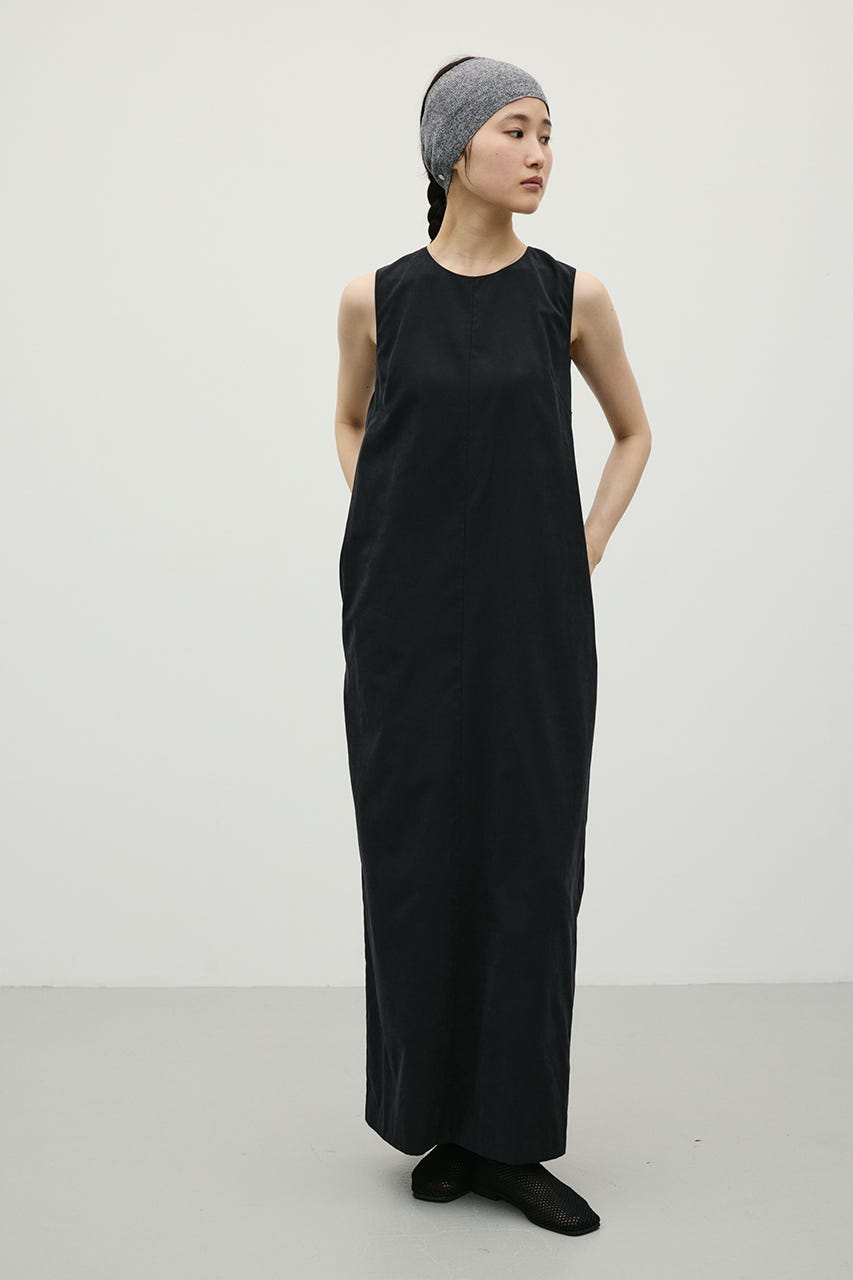 マットサテンバックオープンワンピース BLK S