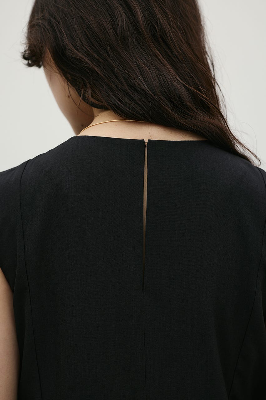 ワイドプリーツワンピース BLK S